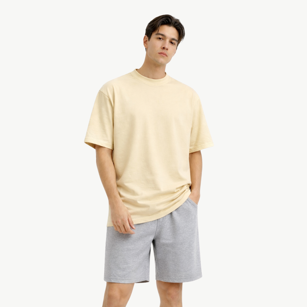 CAMISETA HUESO SEMI OVERSIZE 220 G
